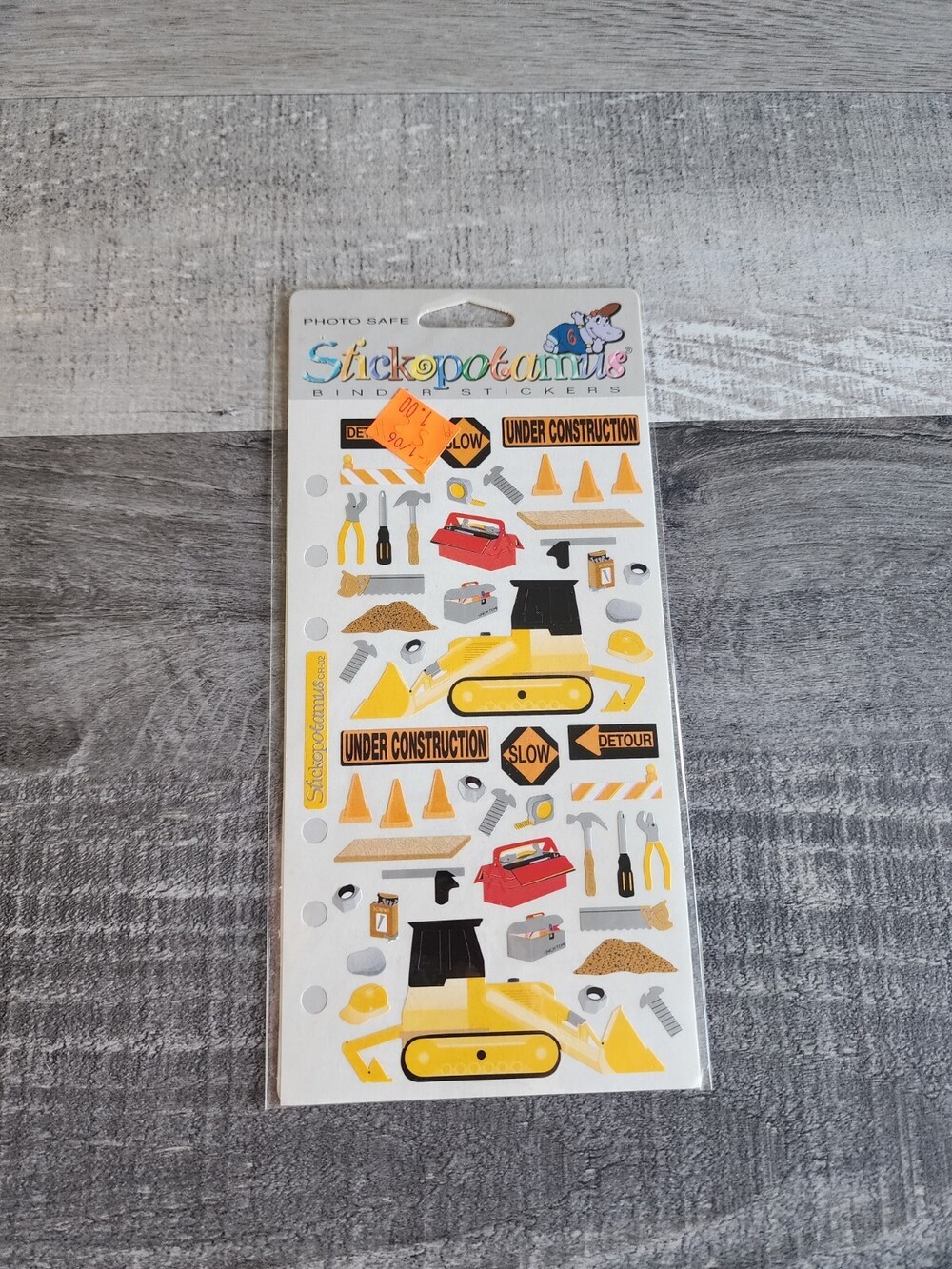 Stickopotamus CONSTRUCTION Binder Stickers 1 Sheet NIP New #38